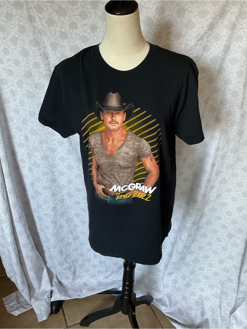 McGraw Black Graphic Tour 2022 Tee with Yellow Accents